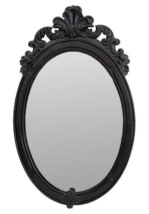 Rococo Style Ebonized Wood Wall Mirror (9742194868531)