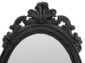 Rococo Style Ebonized Wood Wall Mirror (9742194868531)