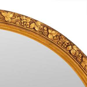 Floral Motif Circular Giltwood Wall Mirror (9742194966835)