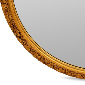 Floral Motif Circular Giltwood Wall Mirror (9742194966835)