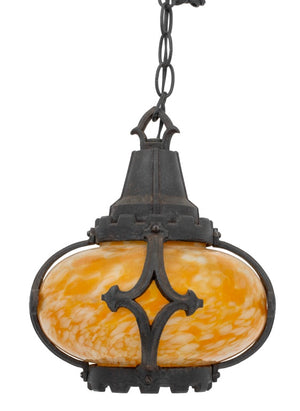 Gothic Revival Iron Molted Glass Hall Lanterns, 2 (9742203289907)