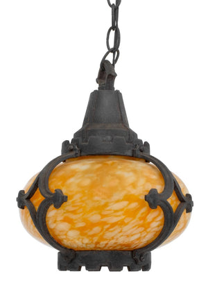 Gothic Revival Iron Molted Glass Hall Lanterns, 2 (9742203289907)