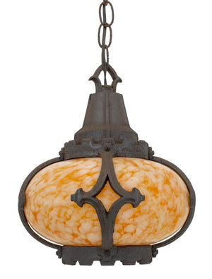 Gothic Revival Iron Molted Glass Hall Lanterns, 2 (9742203289907)