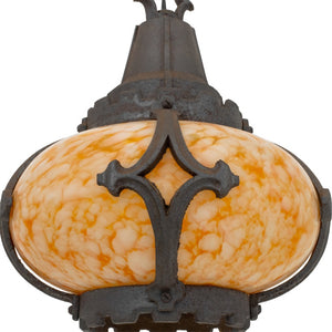 Gothic Revival Iron Molted Glass Hall Lanterns, 2 (9742203289907)