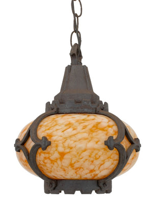 Gothic Revival Iron Molted Glass Hall Lanterns, 2 (9742203289907)
