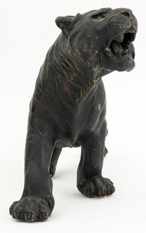 Japanese Style Patinated Metal Roaring Tigers, 2 (9802518266163)
