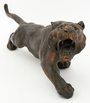Japanese Style Patinated Metal Roaring Tigers, 2 (9802518266163)