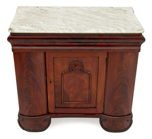 American Classical Marble Top Mahogany Cabinet (9742200602931)