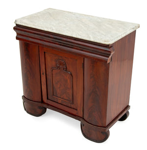 American Classical Marble Top Mahogany Cabinet (9742200602931)