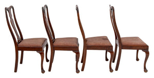 Queen Anne Style Walnut Dining Chairs, 4 (9742200799539)