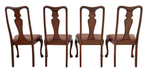 Queen Anne Style Walnut Dining Chairs, 4 (9742200799539)