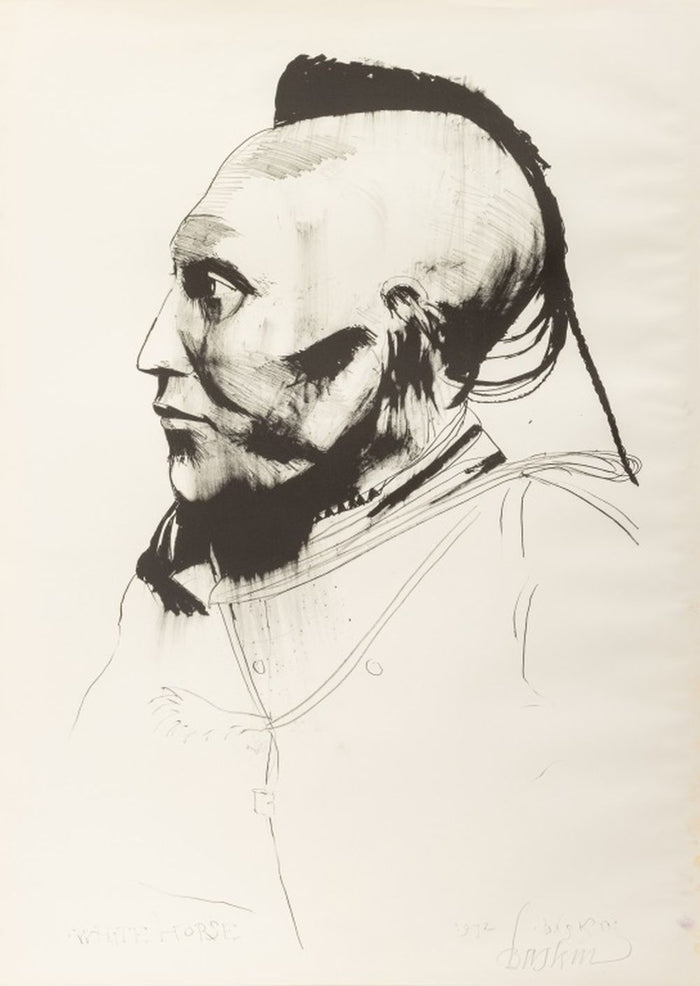 Leonard Baskin "White Horse" Lithograph