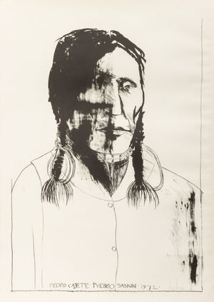 Leonard Baskin "Pedro Cajete Pueblo" Lithograph (9747119997235)