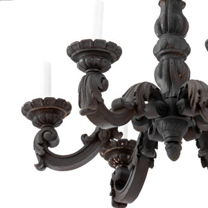 Louis XVI Style Carved Wood Six-Light Chandelier (9742203420979)