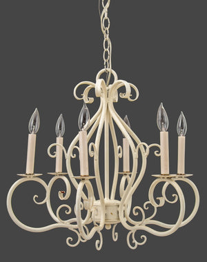 Modern Patinated White Wrought Iron Chandelier (9742203453747)