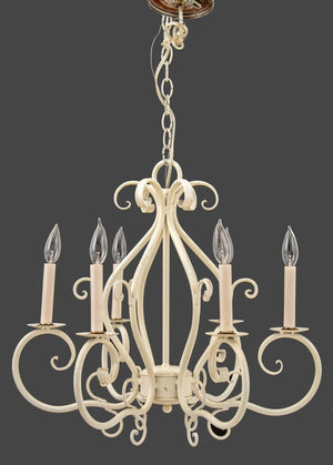 Modern Patinated White Wrought Iron Chandelier (9742203453747)