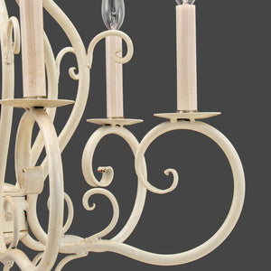 Modern Patinated White Wrought Iron Chandelier (9742203453747)