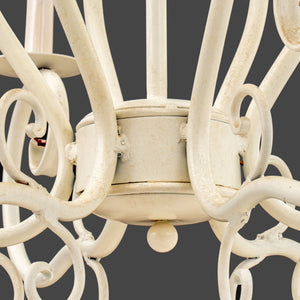 Modern Patinated White Wrought Iron Chandelier (9742203453747)