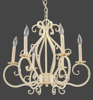 Modern Patinated White Wrought Iron Chandelier (9742203453747)