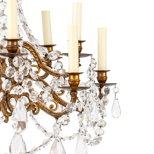 Italian Empire Style Gilt Metal Crystal Chandelier (9742203486515)