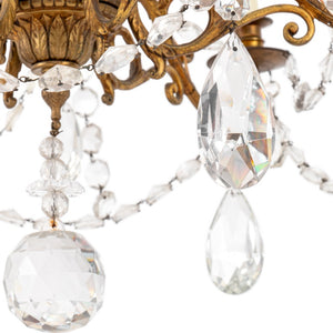 Italian Empire Style Gilt Metal Crystal Chandelier (9742203486515)