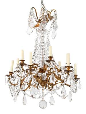 Italian Empire Style Gilt Metal Crystal Chandelier (9742203486515)