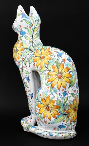 Italian Majolica Seated Cat Sculpture (9781416853811)