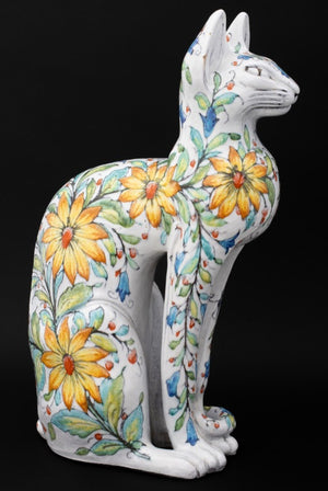 Italian Majolica Seated Cat Sculpture (9781416853811)