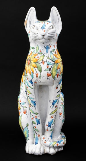 Italian Majolica Seated Cat Sculpture (9781416853811)