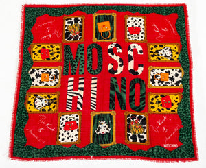 Moschino "Be Kind to Animals" Cotton Blend Scarf (9742198800691)