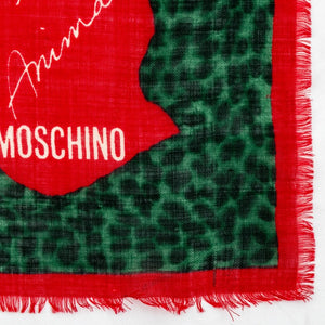 Moschino "Be Kind to Animals" Cotton Blend Scarf (9742198800691)