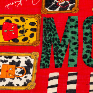 Moschino "Be Kind to Animals" Cotton Blend Scarf (9742198800691)