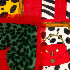 Moschino "Be Kind to Animals" Cotton Blend Scarf (9742198800691)