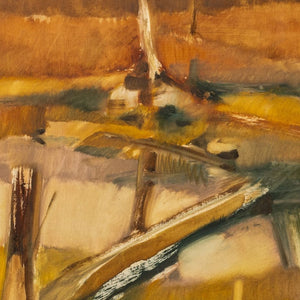 American School Abstract Landscape Oil on Board (9800984494387)