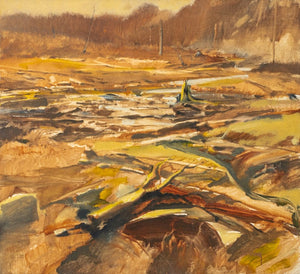 John M. Metheany III Forest Clearing Oil on Board (9801001664819)