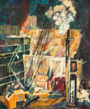 Katherine S. Kirkman "Urban Renewal" Oil on Board (9801005367603)