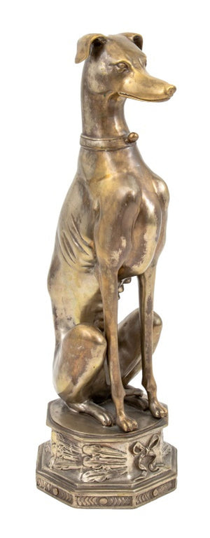 Art Deco Silvered Brass Whippet Statue (9783262740787)