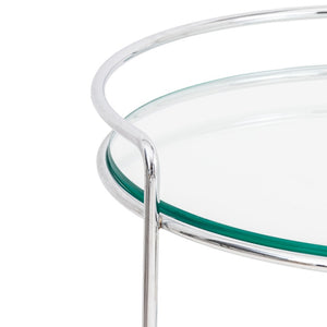Modern Three-Tier Chrome Plated Glass Bar Cart (9742201946419)