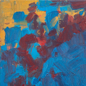 Robert O'Meara Abstract in Blue Diptych Oil (9790570561843)