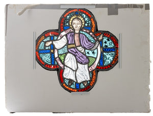 Quatrefoil Stained Glass Window, 19 C. (9742195327283)
