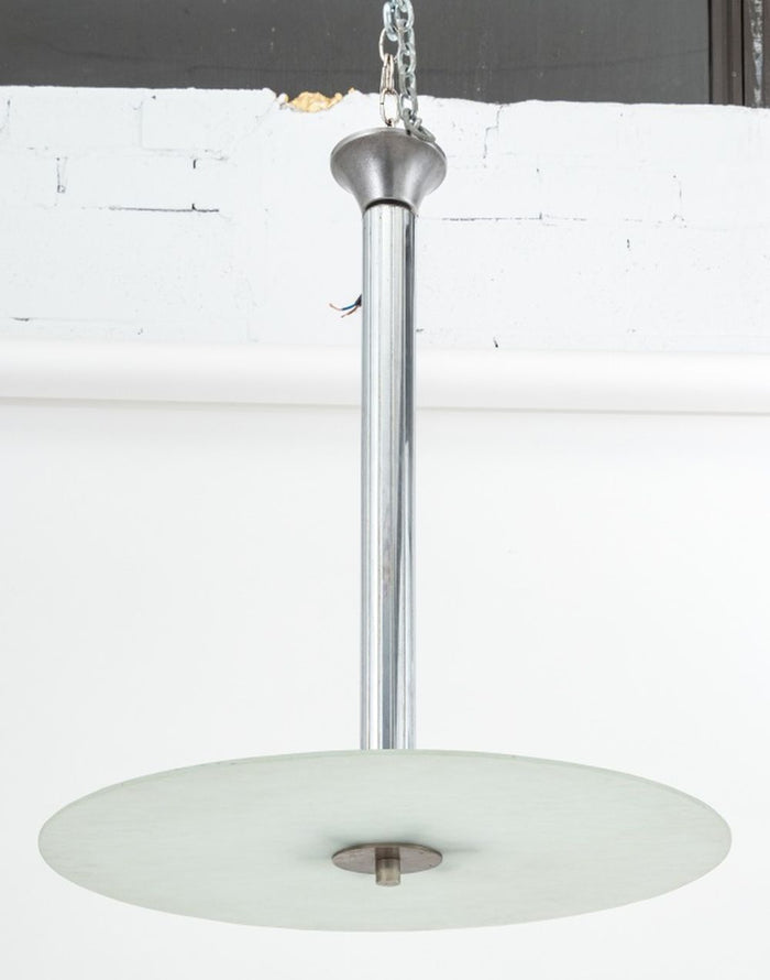 Space Age Aluminum and Glass Saucer Chandelier