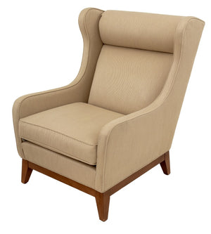 Ethan Allen Upholstered Wingback Chair & Ottoman (9742202339635)