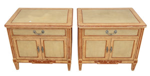 Baker Louis XVI Style Painted Bedside Cabinets, Pair (9742202405171)
