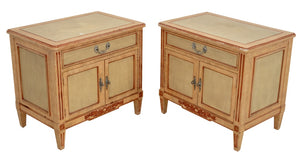Baker Louis XVI Style Painted Bedside Cabinets, Pair (9742202405171)