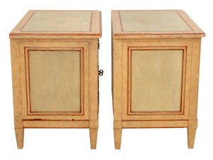 Baker Louis XVI Style Painted Bedside Cabinets, Pair (9742202405171)