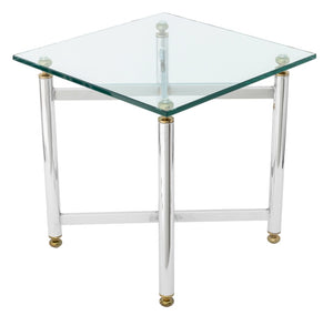 Modern Glass Top Chrome End Table (9742202536243)