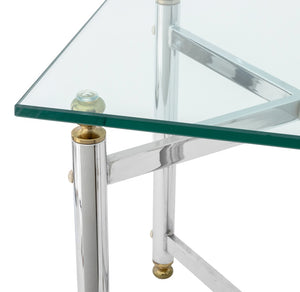 Modern Glass Top Chrome End Table (9742202536243)