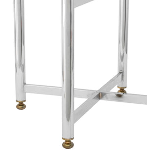 Modern Glass Top Chrome End Table (9742202536243)