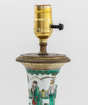 Chinese Famille Verte Vase Mounted as a Lamp (9805740638515)
