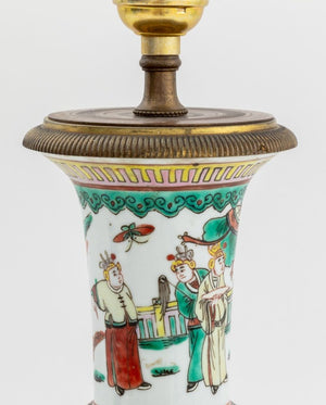 Chinese Famille Verte Vase Mounted as a Lamp (9805740638515)